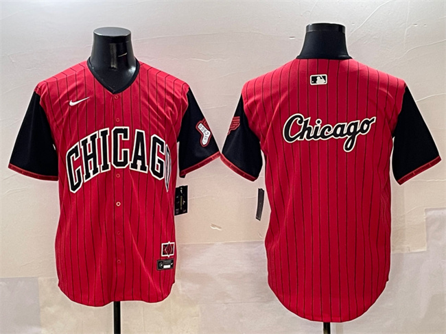 Men's Chicago White Sox Team Big Logo Red/Black 2025 City Connect Limited Stitched Baseball Jersey 003 Men's Chicago White Sox Team Big Logo Red/Black 2025 City Connect Limited Stitched Baseball Jersey 003